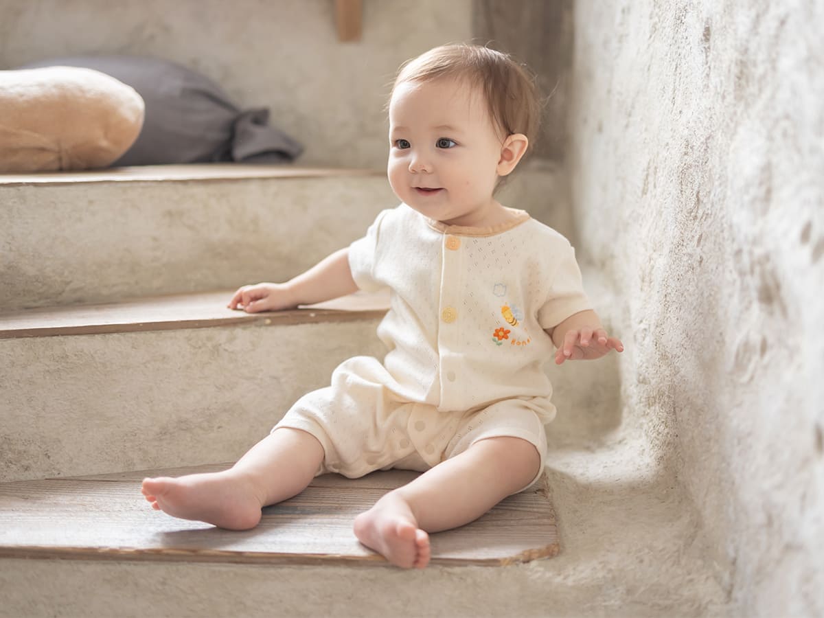 マリクワ スリーパー　天衣無縫　オーガニックコットン　日本製 MARY QUANT（マリークワント）の「スリーパー＆ソックス ベビーギフト