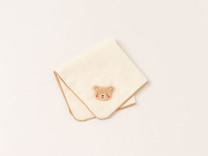 手刺繍入ちっちゃな ガーゼハンカチ【きつねさんのお昼寝】 ガーゼハンカチ／小さな動物 くま – My little tailor - Amorosa mamma