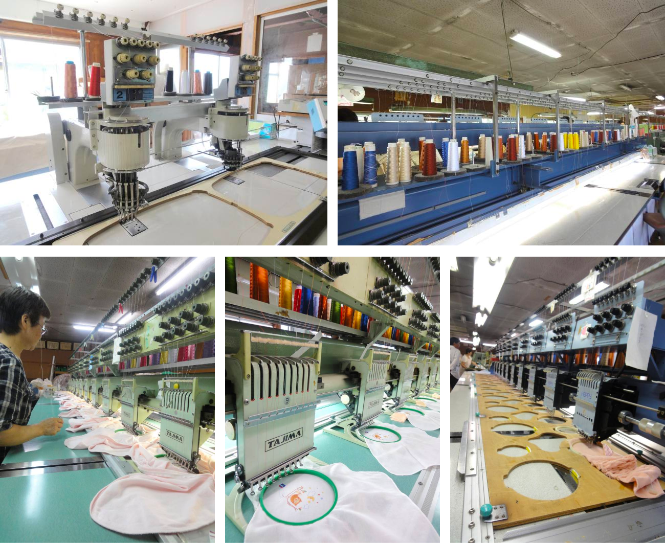 刺繍工場の様子。